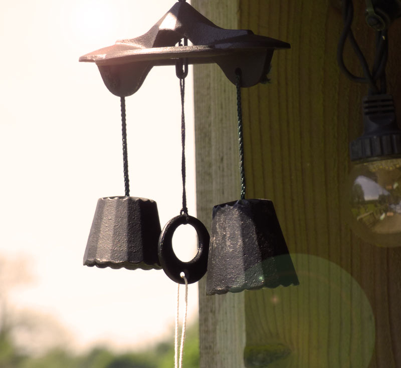Cast iron Japanese double wind chime