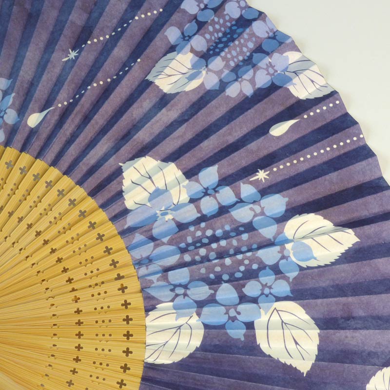 Japanese fan with ajisai design