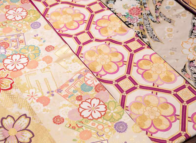 Narrow lengths of Japanese fabric