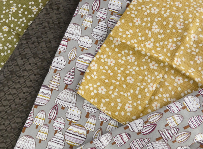 Japanese cotton fabrics with traditional and modern designs