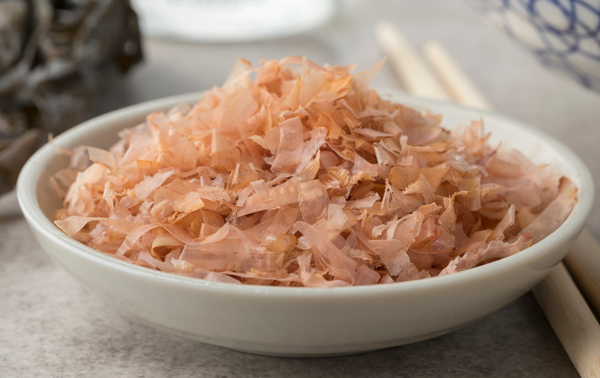 Bonito flakes in a bowl