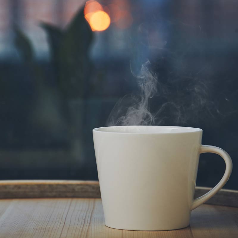 Herbal tea in an evening setting