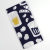 Japanese cotton tenugui cloth with beer glasses and edamame beans design