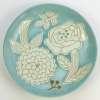 Turquoise flower pattern plate