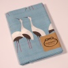 Pale blue furoshiki wrapping cloth with white bird design