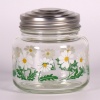 Glass storage jar with retro floral Meadow design