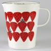 Enamel measuring jug with bright strawberry design