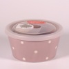 Small mauve ceramic food storage and microwave dish