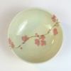 Ceramic bowl with pink vine flowers pattern