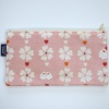Pink zip up pencil case with pretty cherry blossom design