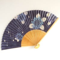 Ajisai hydrangea design Japanese folding paper fan