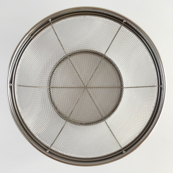 Top down view of large Japanese sieve basket