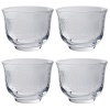 Set of four etched glass tea or sake cups