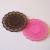 Silicone lace pattern coaster - brown and pink