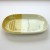 Oval Japanese ceramic plate with yellow dipped glaze design