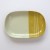Oval Japanese ceramic plate with yellow dipped glaze design