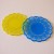 Silicone lace pattern coaster - yellow and blue