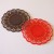 Silicone lace pattern coaster - brown and red