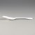 White enamel sugar spoon side profile