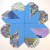 Set of 4 Origami Heart shaped Japanese fabric coasters in blue Mountain River colours