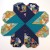 Set of 4 Origami Heart shaped Japanese fabric coasters in vibrant Japanese design fabric