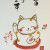 Close up of lucky cat drawing on the Japanese birthday card