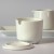 Close up of white ceramic Japanese sugar bowl with lid