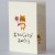 Mini Japanese birthday card with shiba inu dog character and Japanese greeting