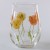 Japanese drinking glass with orange and yellow poppy design
