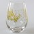 Japanese glass tumbler with mimosa and gypsophila pattern