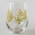 Japanese glass tumbler with mimosa and gypsophila pattern