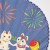 Close up of magical creatures and fireworks design
