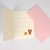 Inside of mini bear design Japanese greetings card with pale pink envelope