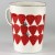 Japanese enamelware measuring jug with strawberry design
