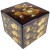 Three tier jyubako Japanese bento box in black with intricate gold design