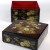 Three tier jyubako Japanese bento box in black with intricate gold design