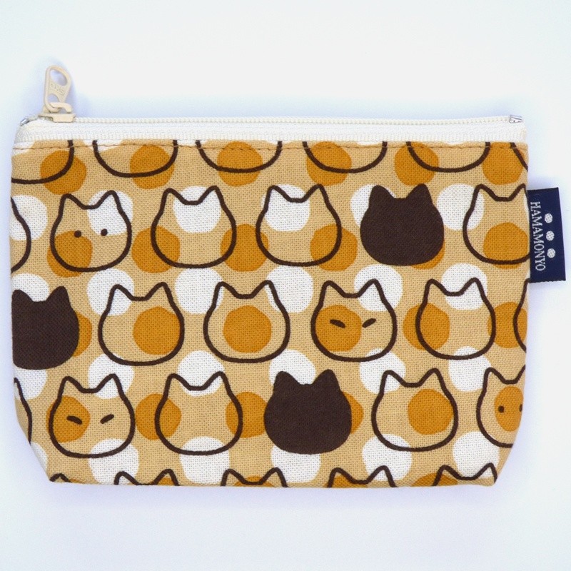 Small fabric zip bag with modern cat design