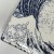 Close up of 'Great Wave' design on Japanese square plate