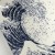 Close up of 'Great Wave' design on Japanese square plate
