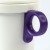 Purple removeable handle on white enamel camping mug