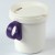 Japanese enamelware camping mug with lid and purple detachable handle