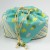 Cotton fabric bento bag with drawstring ties and cute budgie design