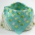 Cotton fabric bento bag with drawstring ties and cute budgie design