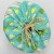 Cotton fabric bento bag with drawstring ties and cute budgie design