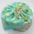 Cotton fabric bento bag with drawstring ties and cute budgie design