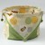Cotton fabric bento bag with drawstring ties and shiba inu dog design