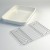 Japanese white enamel cooking tray with metal draining rack