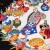 Close up of colourful folk art Year of the Horse design details