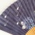 Close up of blue and white hydrangea design of Japanese paper fan