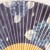 Close up of blue and white hydrangea design of Japanese paper fan